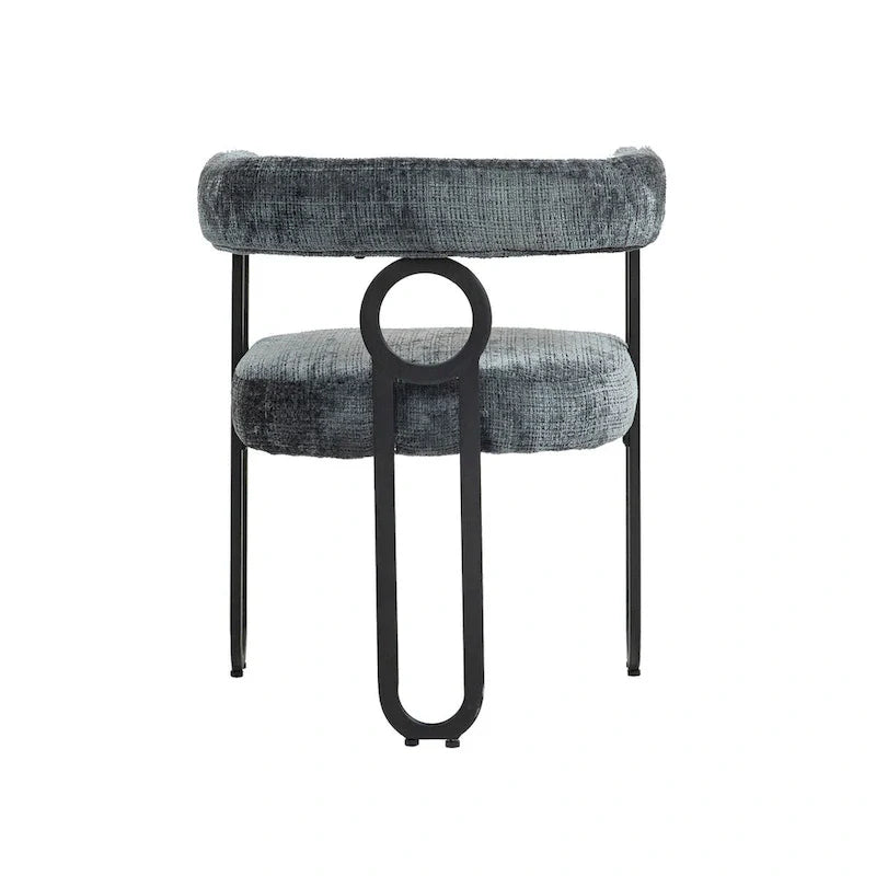 Chaises de salle à manger d'appoint au design contemporain rembourrées en chenille/cuir lot de 2