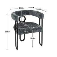 Chaises de salle à manger d'appoint au design contemporain rembourrées en chenille/cuir lot de 2