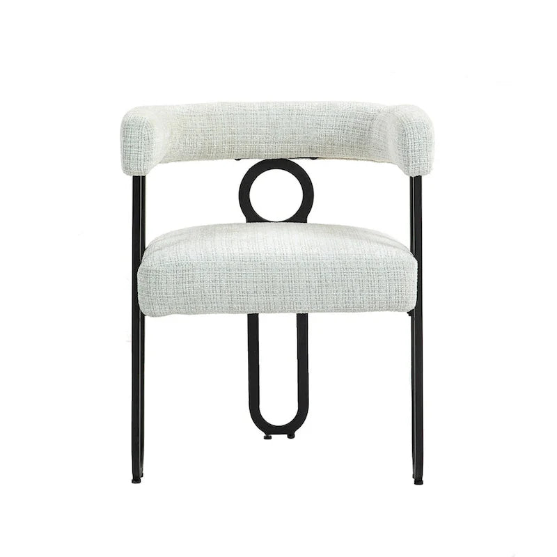 Chaises de salle à manger d'appoint au design contemporain rembourrées en chenille/cuir lot de 2