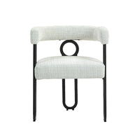 Chaises de salle à manger d'appoint au design contemporain rembourrées en chenille/cuir lot de 2