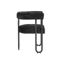 Chaises de salle à manger d'appoint au design contemporain rembourrées en chenille/cuir lot de 2