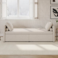 Méridienne moderne lit de repos petit lit de repos simple avec 2 tiroirs, sans matelas requis, parfait pour salons & bureau à domicile