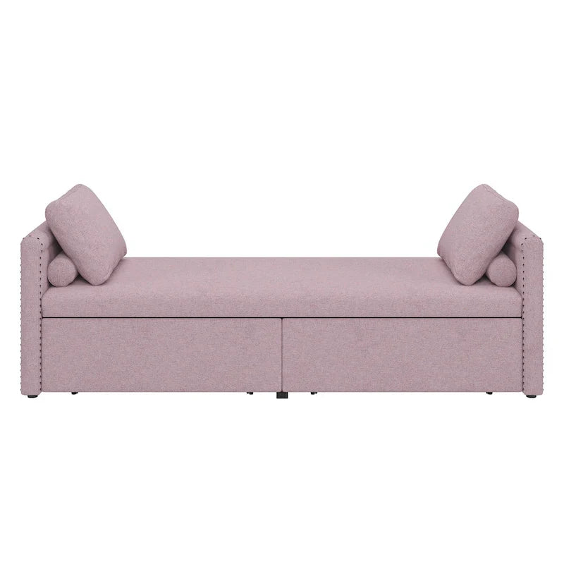Méridienne moderne lit de repos petit lit de repos simple avec 2 tiroirs, sans matelas requis, parfait pour salons & bureau à domicile