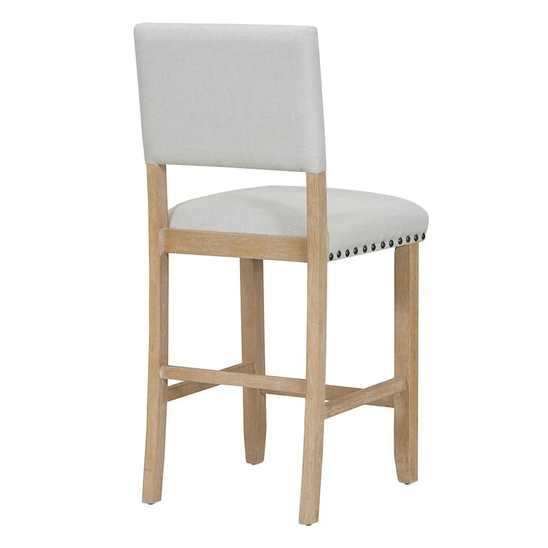 Ensemble de salle à manger hauteur comptoir 5 pièces, table élégante classique et 4 chaises en bois naturel délavé