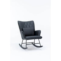 Fauteuil à bascule, fauteuil coulissant, fauteuil d'appoint à bascule avec coussin lombaire et ottoman pour chambre de bébé/salon/chambre