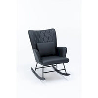 Fauteuil à bascule, fauteuil coulissant, fauteuil d'appoint à bascule avec coussin lombaire et ottoman pour chambre de bébé/salon/chambre