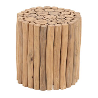 Table d'appoint latérale artisanale en teck avec design en grappe de bâtons - Marron - Roche River Decor