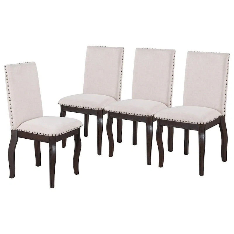 Ensemble de 4 chaises de salle à manger en bois espresso rembourrées