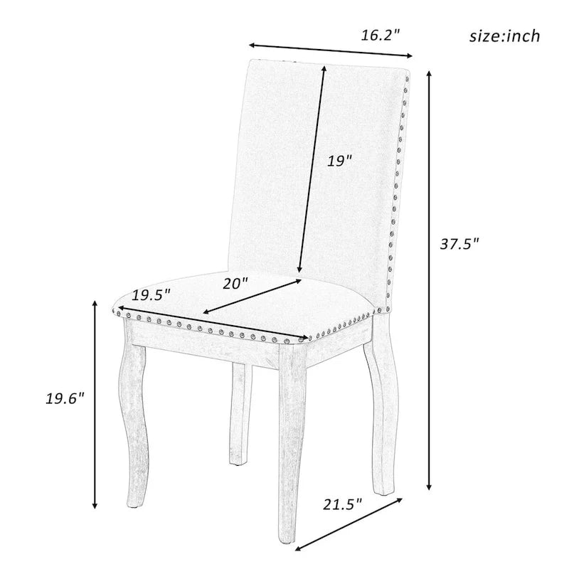 Ensemble de 4 chaises de salle à manger en bois espresso rembourrées