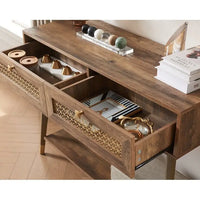41.9 Table console en bois à 2 tiroirs