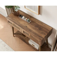 41.9 Table console en bois à 2 tiroirs