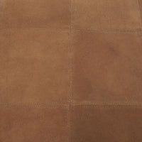 Pouf carré bas en cuir avec motifs patchwork - Marron, Gris ou Marron foncé - Roche River Decor