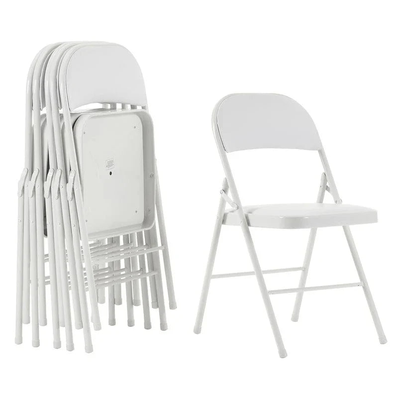 Chaises pliables élégantes en fer et PVC pour congrès et exposition, blanc