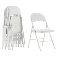 Chaises pliantes élégantes en fer et PVC pour conventions et expositions Blanches