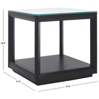 SAFAVIEH Couture Benecarlo table d'appoint à dessus en verre - 22Lx22Px21H