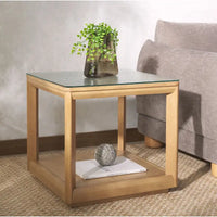 SAFAVIEH Couture Benecarlo table d'appoint à dessus en verre - 22Lx22Px21H
