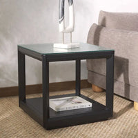SAFAVIEH Couture Benecarlo table d'appoint à dessus en verre - 22Lx22Px21H