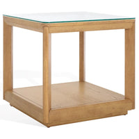 SAFAVIEH Couture Benecarlo table d'appoint à dessus en verre - 22Lx22Px21H