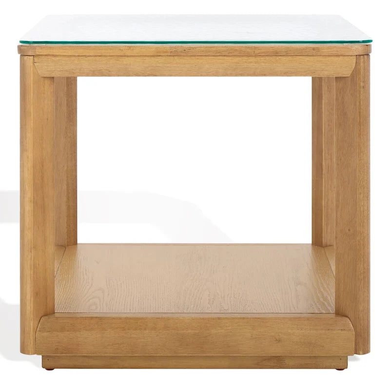 SAFAVIEH Couture Benecarlo table d'appoint à dessus en verre - 22Lx22Px21H