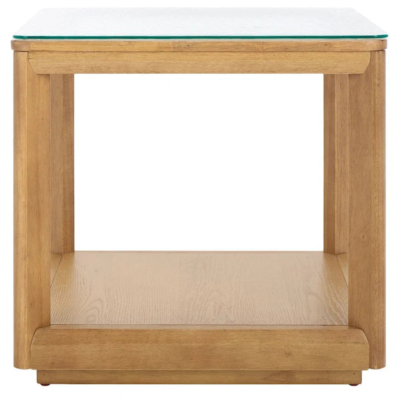 SAFAVIEH Couture Benecarlo table d'appoint à dessus en verre - 22Lx22Px21H
