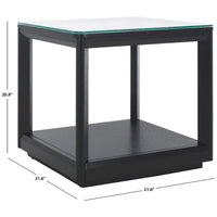 SAFAVIEH Couture Benecarlo table d'appoint à dessus en verre - 22Lx22Px21H