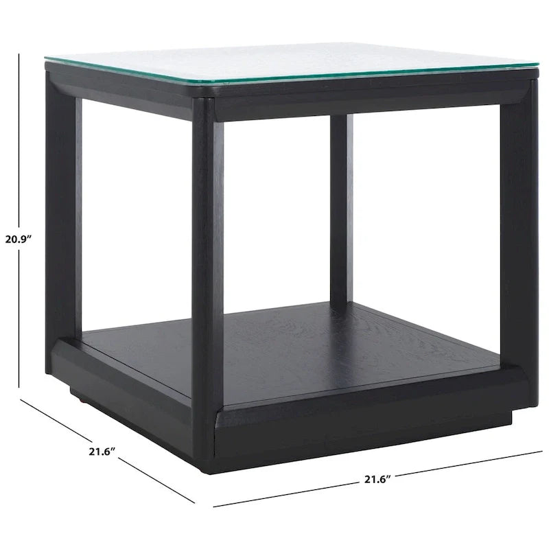 SAFAVIEH Couture Benecarlo table d'appoint à dessus en verre - 22Lx22Px21H