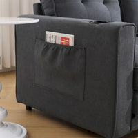 Canapé Futon Rembourré Oaks Aura avec Canapé-Lit Escamotable, Choix Multicolore, Causeuse Capitonnée Pliable avec Porte-Gobelet