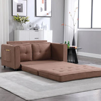 Canapé Futon Rembourré Oaks Aura avec Canapé-Lit Escamotable, Choix Multicolore, Causeuse Capitonnée Pliable avec Porte-Gobelet