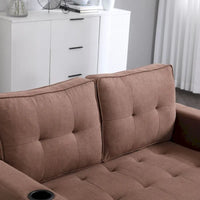 Canapé Futon Rembourré Oaks Aura avec Canapé-Lit Escamotable, Choix Multicolore, Causeuse Capitonnée Pliable avec Porte-Gobelet