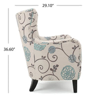 Fauteuil rembourré à dossier haut avec pieds en bois Modern Retro 30.25 pour le salon