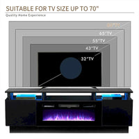Meuble TV cheminée 70 avec cheminée électrique 36