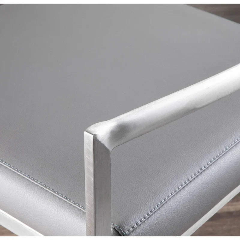 Silver Orchid Forrest Tabouret de comptoir empilable entièrement soudé en acier inoxydable (lot de 2)