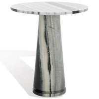 SAFAVIEH Couture Ghicu table d'appoint ronde haute en marbre - 22 po L x 21 po P x 24 po H - 21Lx21Px24H