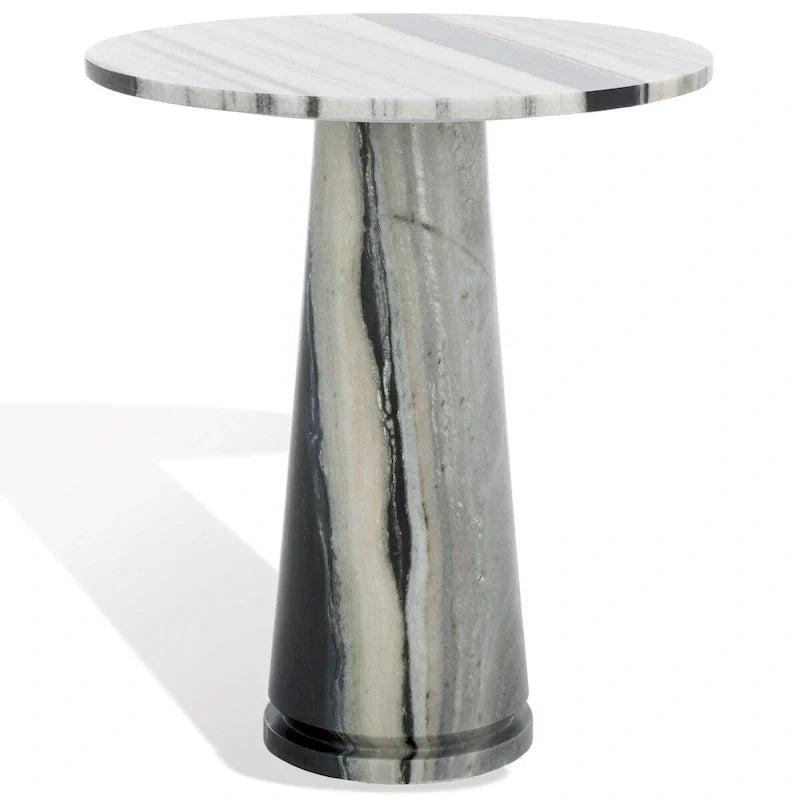 SAFAVIEH Couture Ghicu table d'appoint ronde haute en marbre - 22 po L x 21 po P x 24 po H - 21Lx21Px24H