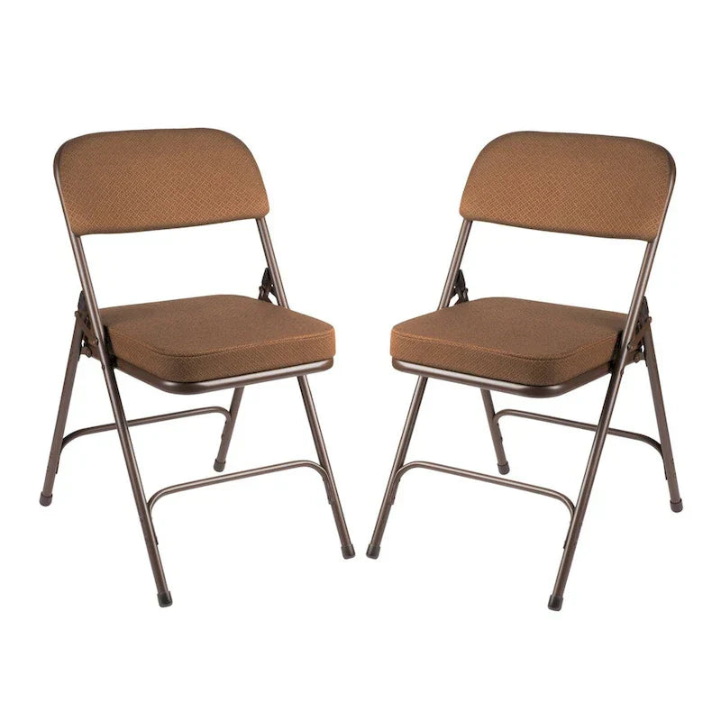 Hampden Furnishings Bernadine Collection Chaise pliante rembourrée de luxe en tissu, lot de 2