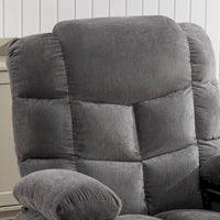 Fauteuil inclinable surdimensionné gris avec chauffage et massage, inclinaison 150, bascule 30, charge USB et 2 porte-gobelets