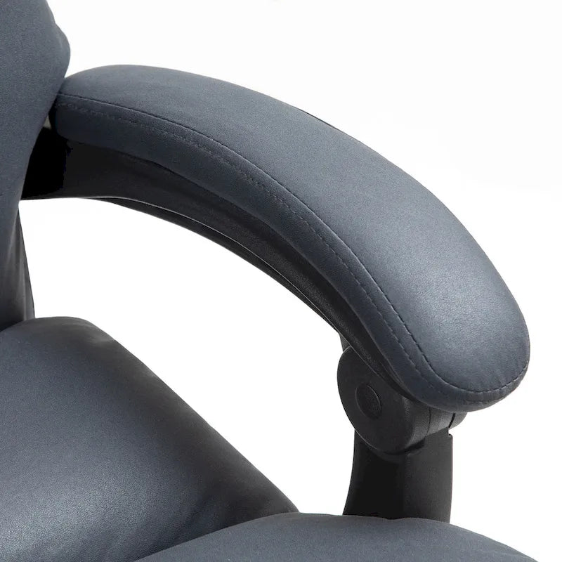 Vinsetto Chaise de bureau de massage inclinable chauffante à vibration en microfibre