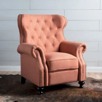Walder Fauteuil inclinable en tissu capitonné à clous décoratifs par Christopher Knight Home