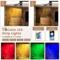 Meuble TV cheminée Costway avec lumières LED et cheminée électrique 18 pouces pour - Voir détails