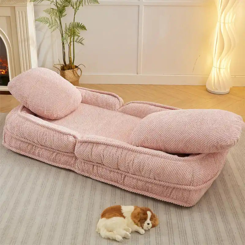 Canapé moelleux, 5 positions réglables, assise, sommeil, pliage, adapté à la chambre ou au salon