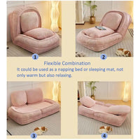Canapé moelleux, 5 positions réglables, assise, sommeil, pliage, adapté à la chambre ou au salon