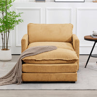 Canapé sectionnel en velours côtelé avec ottomans amovibles & coussins ultra-doux pour salon & chambre