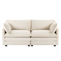 Canapé sectionnel en velours côtelé avec ottomans amovibles & coussins ultra-doux pour salon & chambre