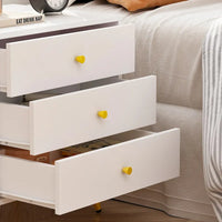 Tables de chevet blanches, table d'appoint avec pieds en métal doré, 1 piece