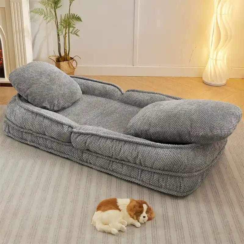 Canapé moelleux, 5 positions réglables, assise, sommeil, pliage, adapté à la chambre ou au salon