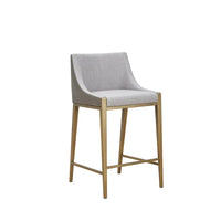 Modrest Fairview Tabouret de comptoir contemporain gris et laiton