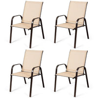 Costway Lot de 4 chaises de patio jardin terrasse cour avec accoudoir - Voir détails