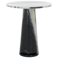 SAFAVIEH Couture Ghicu table d'appoint ronde haute en marbre - 22 po L x 21 po P x 24 po H - 21Lx21Px24H