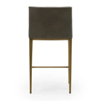 Modrest Fairview Tabouret de comptoir contemporain gris et laiton