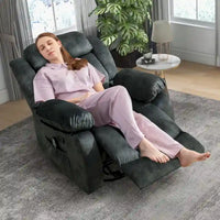 Fauteuil Inclinable à Bascule de Massage Manuel Pivotant 360° avec Chaleur et Vibration